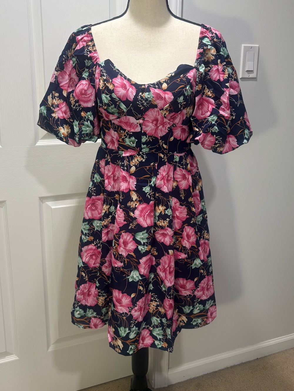 Spring Summer Floral Flowy Mini Dress